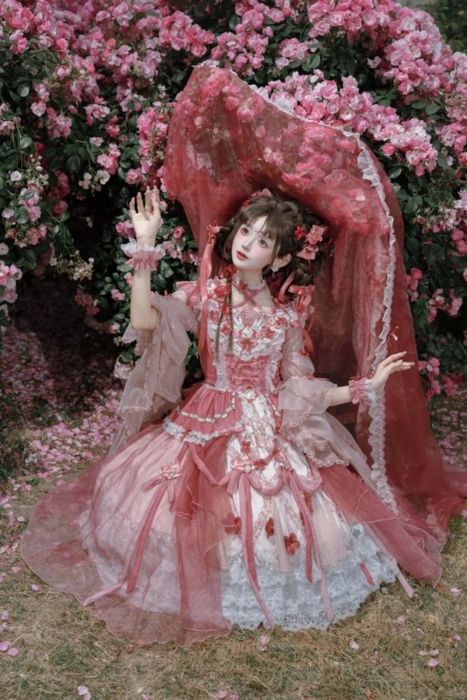 Bramble Rose ~Flower Stream~ Hanfu Qi Lolita OP 4 Colors