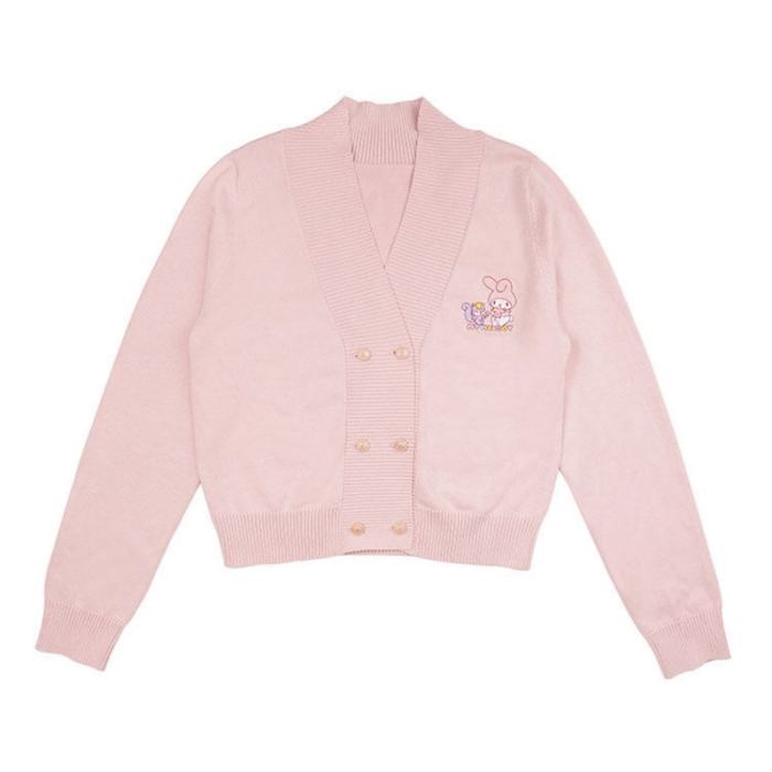 Double Line Buttons Long Sleeves Sweet Cardigan by Kyouko and Sanrio Red Size XL - In Stock