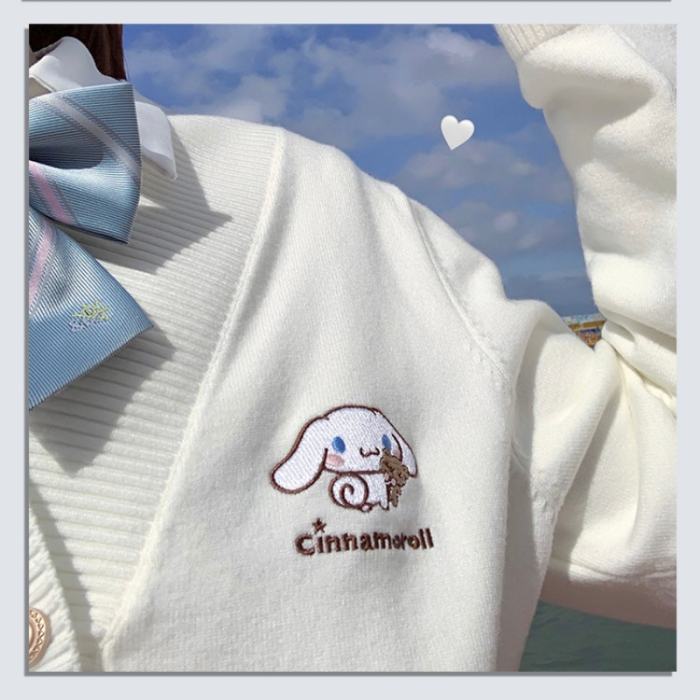 Double Line Buttons Long Sleeves Sweet Cardigan by Kyouko and Sanrio Red Size XL - In Stock
