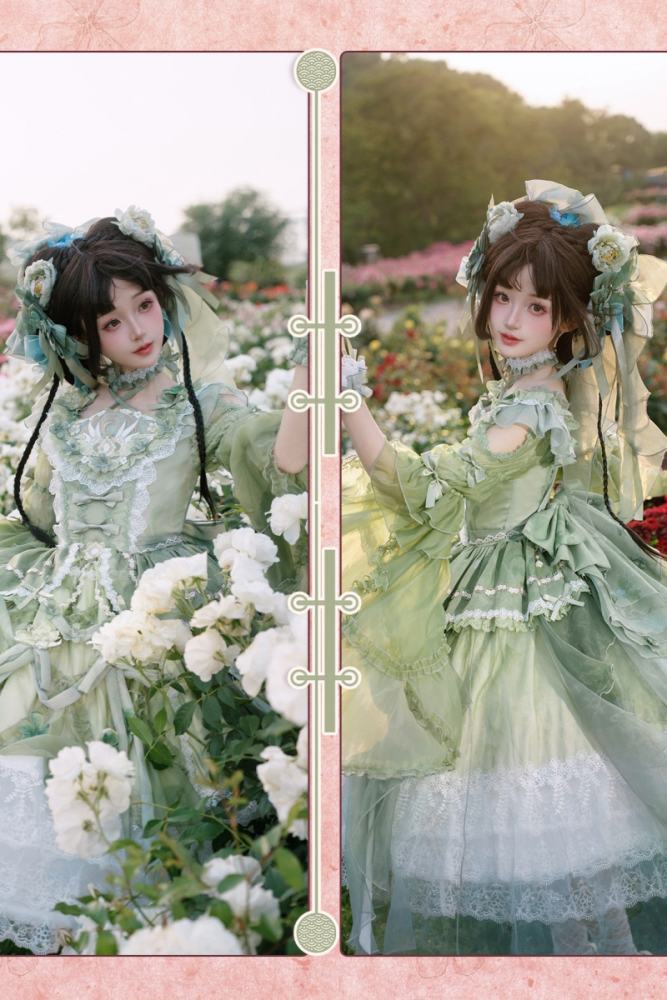 Bramble Rose ~Flower Stream~ Hanfu Qi Lolita OP 4 Colors