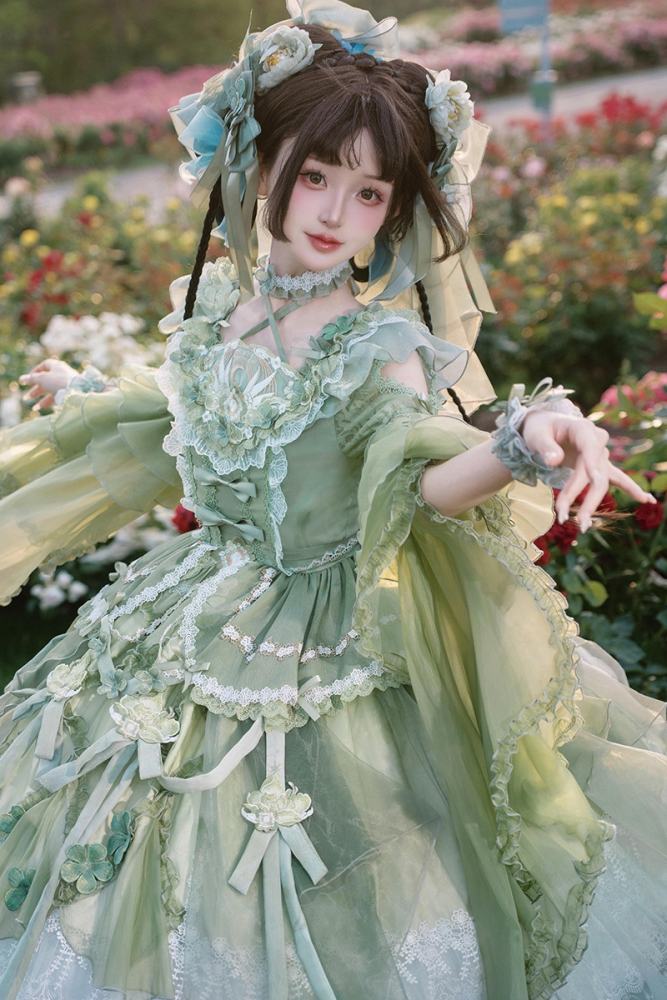 Bramble Rose ~Flower Stream~ Lolita Headdress Wristcuffs and Choker