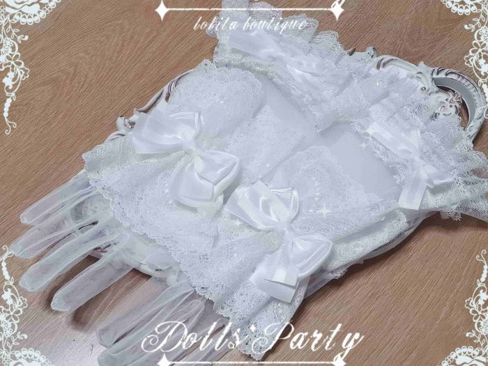 Doll Party Lolita White Hairband Gloves and Train