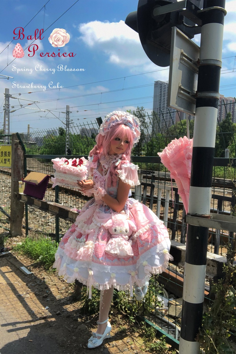 Ball Persica ~Spring Cherry Blossom Strawberry Cake~ Lolita OP JSK