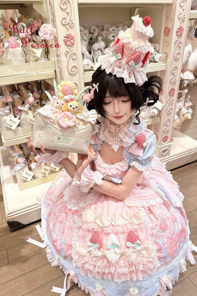 Ball Persica ~Spring Cherry Blossom Strawberry Cake~ Lolita OP JSK and Blouse