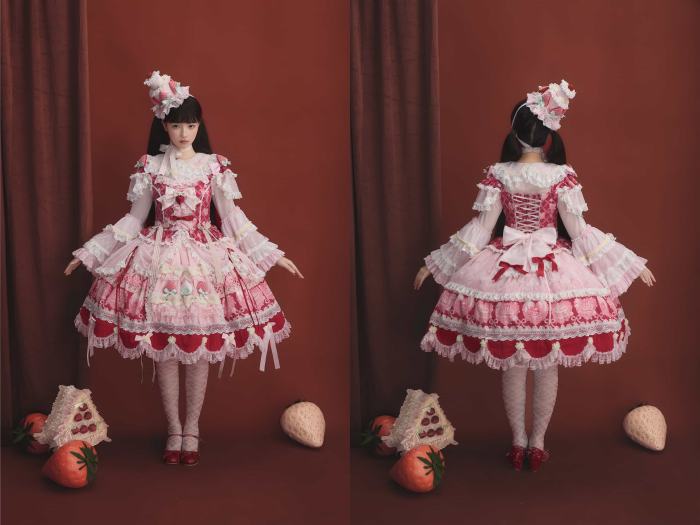 Ball Persica ~Spring Cherry Blossom Strawberry Cake~ Lolita OP JSK and Blouse