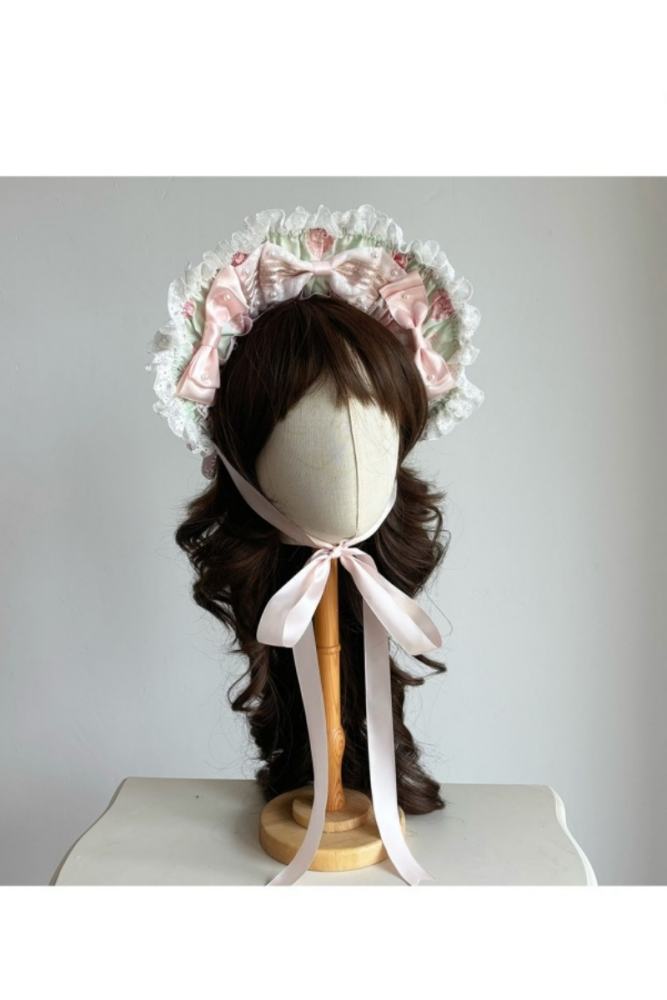 Ball Persica ~Spring Cherry Blossom Strawberry Cake~ Lolita Bonnet Choker and Bag