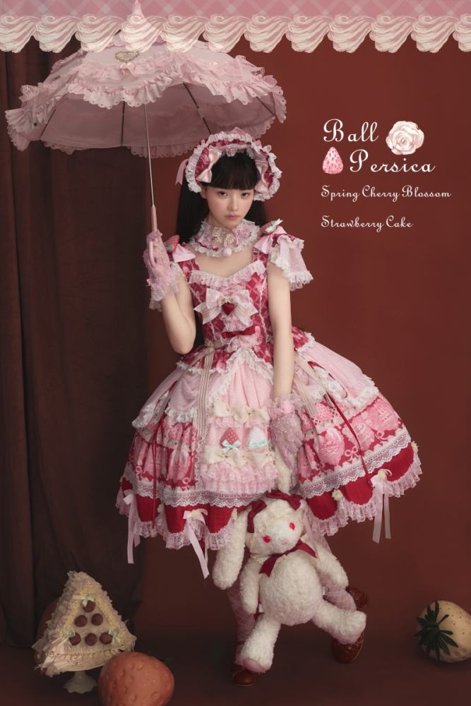 Ball Persica ~Spring Cherry Blossom Strawberry Cake~ Lolita OP JSK and Blouse