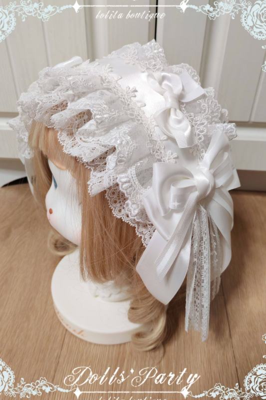 Doll Party Lolita White Hairband Gloves and Tailing