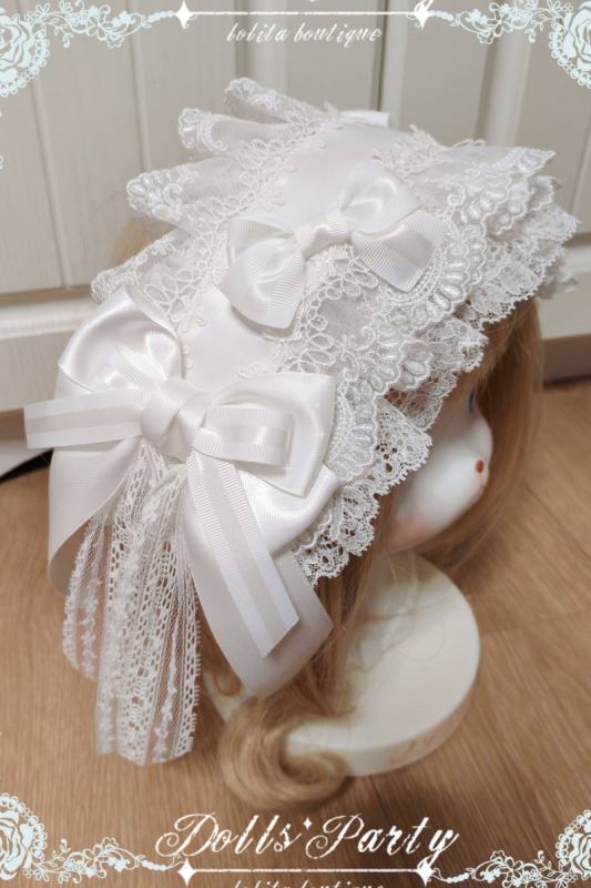 Doll Party Lolita White Hairband Gloves and Tailing