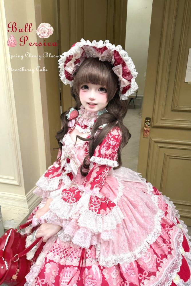 Ball Persica ~Spring Cherry Blossom Strawberry Cake~ Lolita OP JSK and Blouse
