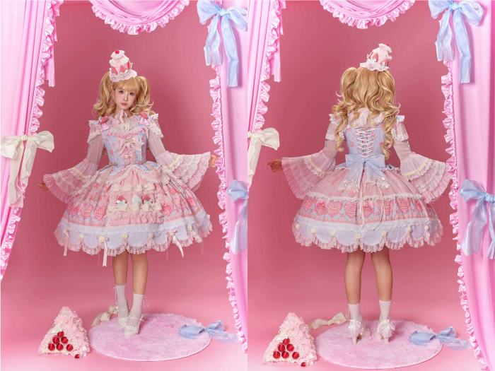 Ball Persica ~Spring Cherry Blossom Strawberry Cake~ Lolita OP JSK and Blouse