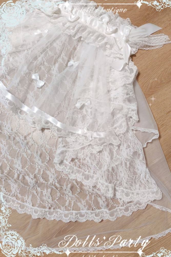 Doll Party Lolita White Hairband Gloves and Train