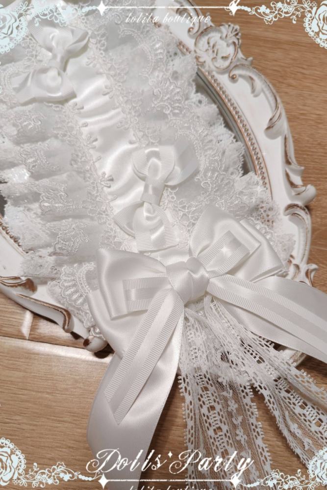 Doll Party Lolita White Hairband Gloves and Train