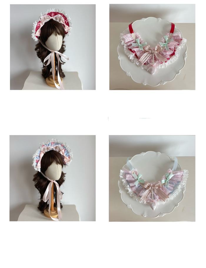 Ball Persica ~Spring Cherry Blossom Strawberry Cake~ Lolita Bonnet Choker and Bag