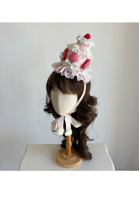 Ball Persica ~Spring Cherry Blossom Strawberry Cake~ Lolita Bonnet Choker and Bag