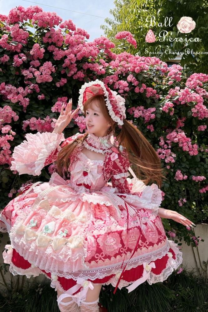 Ball Persica ~Spring Cherry Blossom Strawberry Cake~ Lolita OP JSK and Blouse