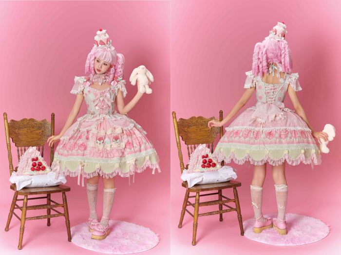Ball Persica ~Spring Cherry Blossom Strawberry Cake~ Lolita OP JSK and Blouse