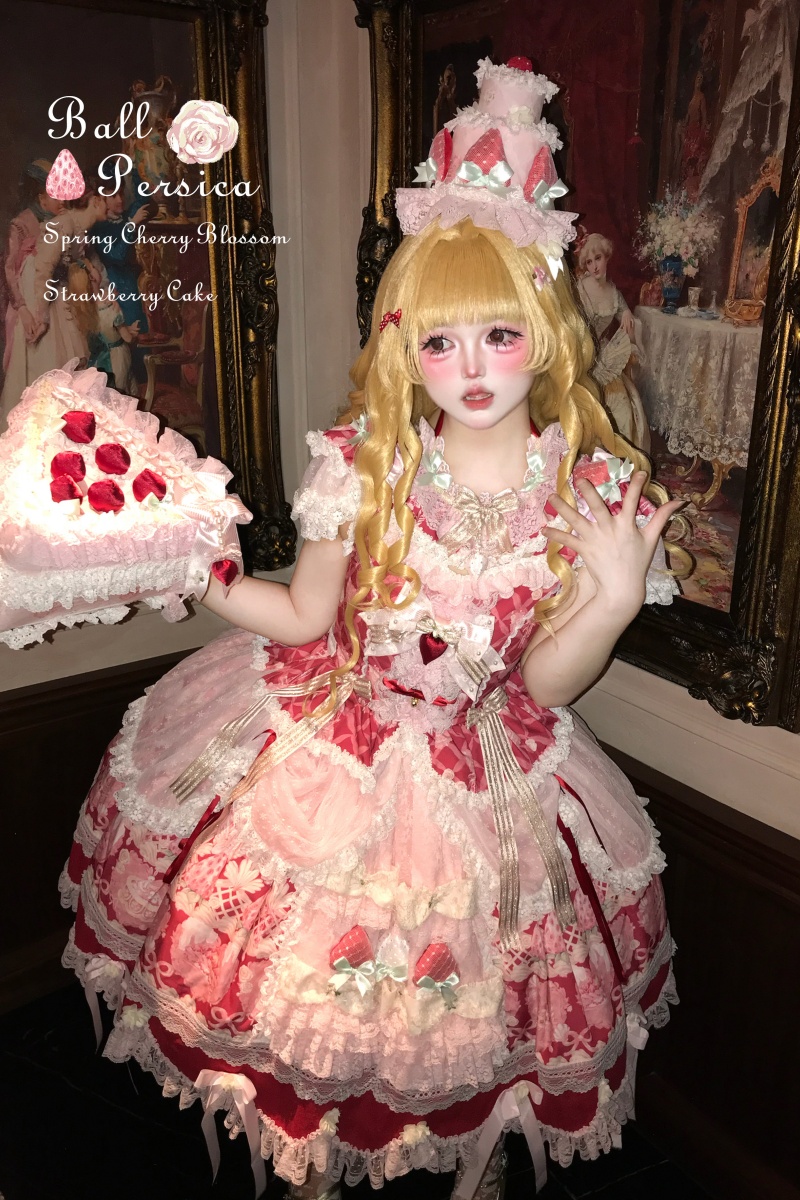 Ball Persica ~Spring Cherry Blossom Strawberry Cake~ Lolita OP JSK