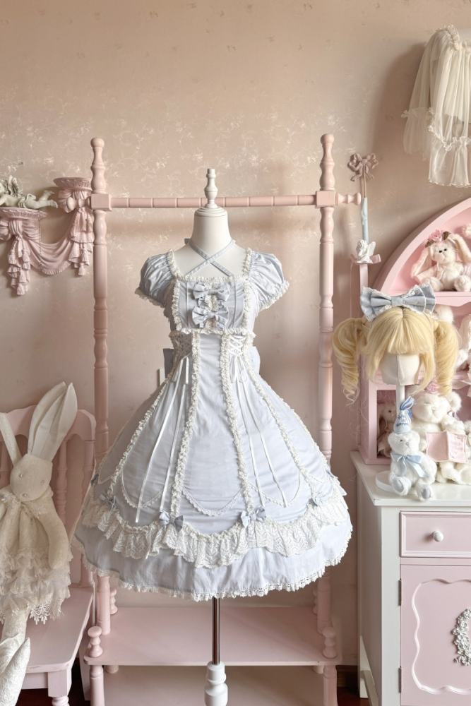 Candy Berry Cotton Lolita One Piece Dress and Headbow 4 Colors