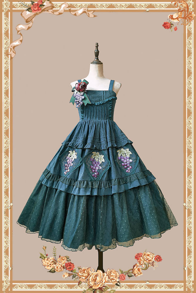 Infanta Grape Manor Cotton Lolita Jumper Dress