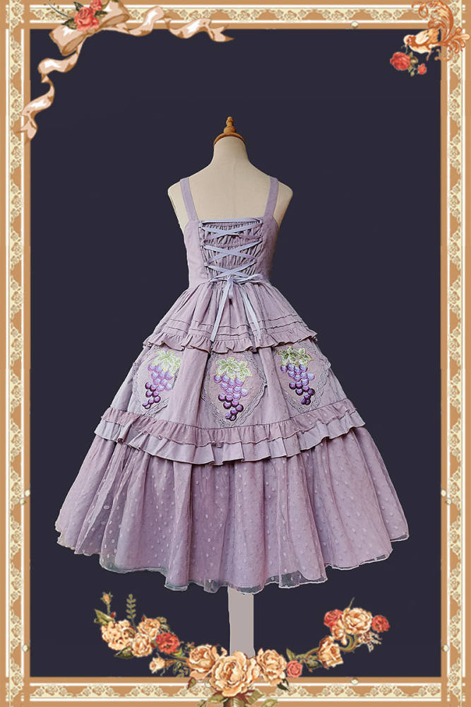 Infanta Grape Manor Cotton Lolita Jumper Dress