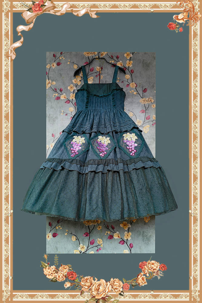 Infanta Grape Manor Cotton Lolita Jumper Dress