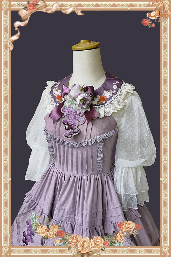 Infanta Grape Manor Cotton Lolita Jumper Dress