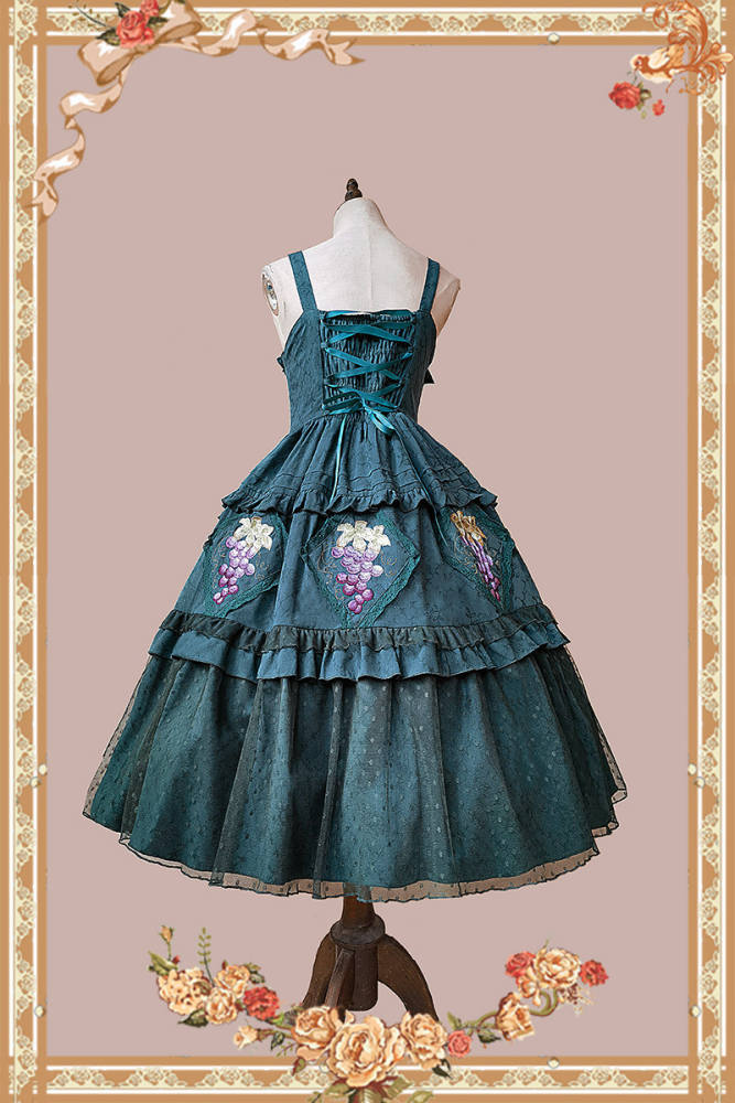 Infanta Grape Manor Cotton Lolita Jumper Dress