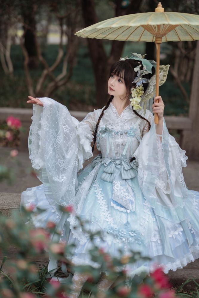 Bramble Rose ~Butterfly Ripples~ Hanfu Qi Lolita JSK 3 Colors