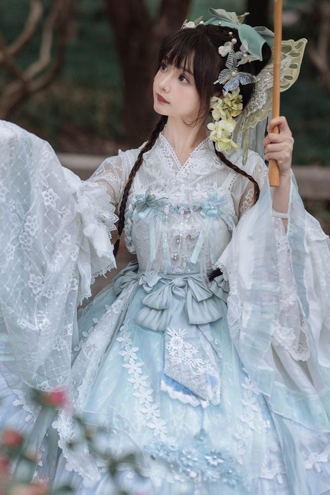 Bramble Rose ~Butterfly Ripples~ Hanfu Qi Lolita JSK 3 Colors