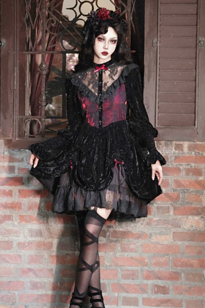 Blood Supply Rose Graveyard Gothic One Piece