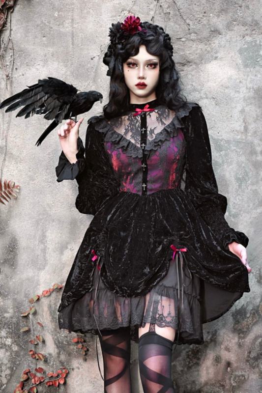 Blood Supply Rose Graveyard Gothic One Piece