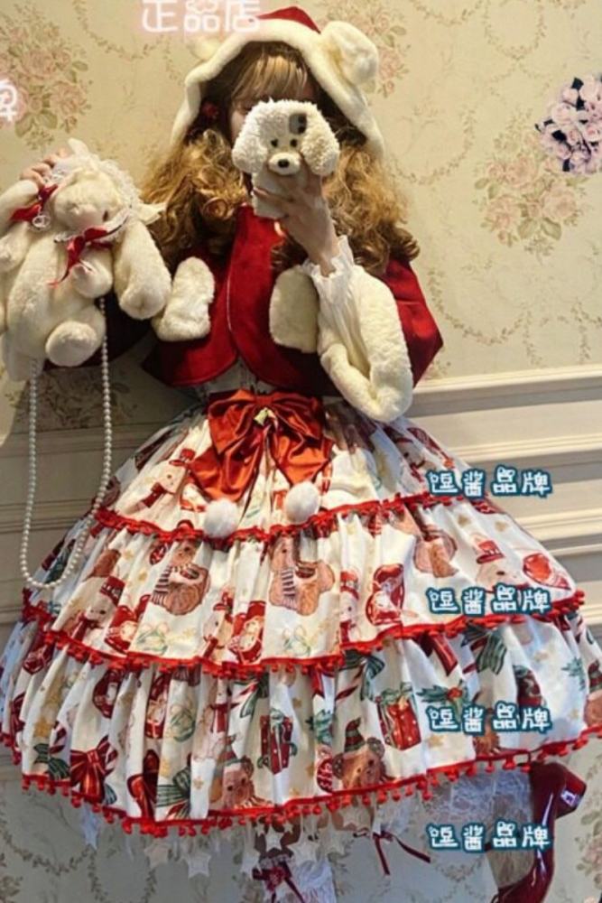 Sweet Velvet Tiered Christmas JSK Set