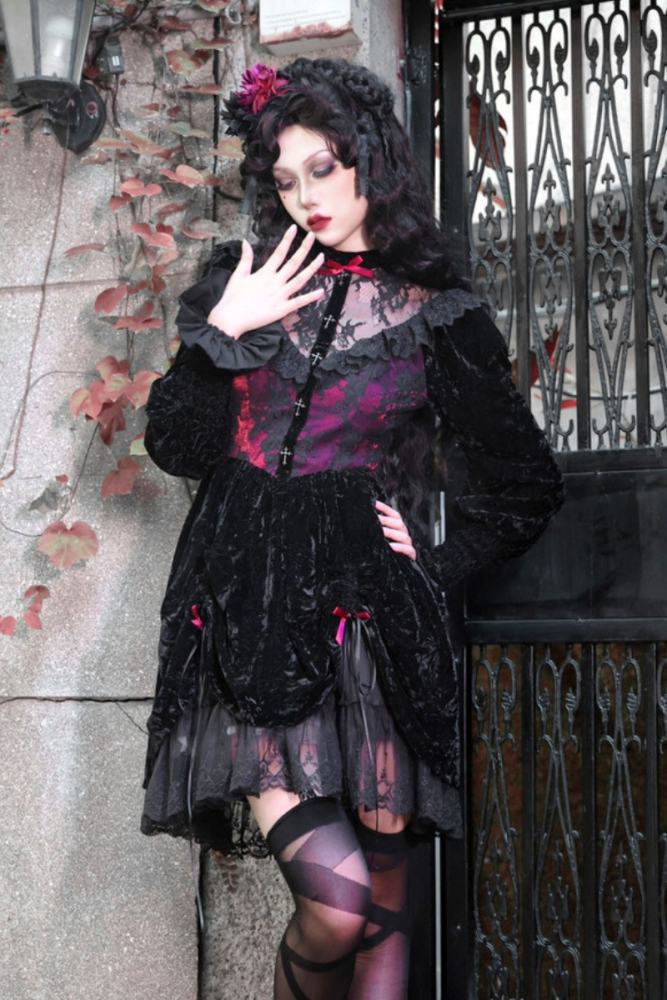 Blood Supply Rose Graveyard Gothic One Piece