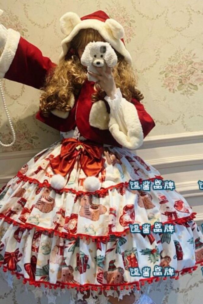 Sweet Velvet Tiered Christmas JSK Set