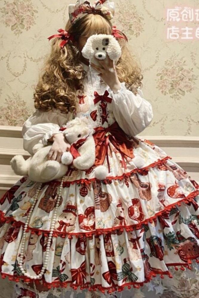 Sweet Velvet Tiered Christmas JSK Set
