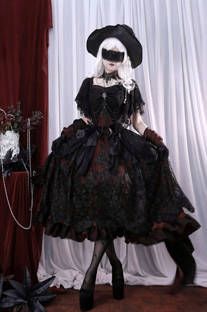 LingXi Lolita Nightmare Lilith Gothic Lolita Dress
