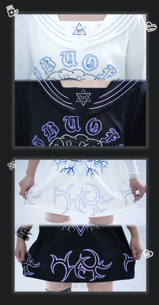 Tribuo Flos ~Baby Rabbit~ Jirai Kei Sailor Collar Cotton T Shirt