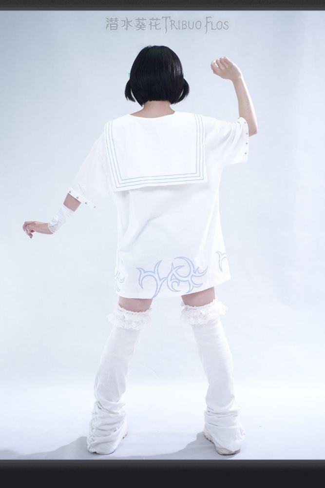 Tribuo Flos ~Baby Rabbit~ Jirai Kei Sailor Collar Cotton T Shirt