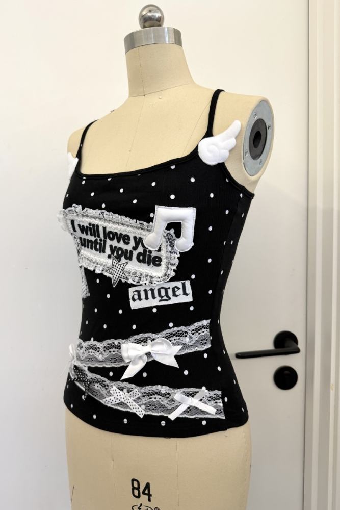 Red Devil Polka Dot Punk Camisole Tank Top 3 Colors