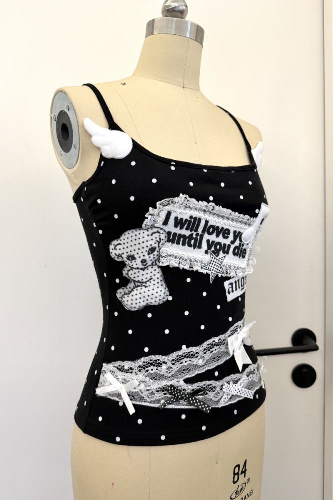 Red Devil Polka Dot Punk Camisole Tank Top 3 Colors