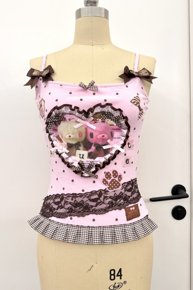 Red Devil Polka Dot Punk Camisole Tank Top 3 Colors