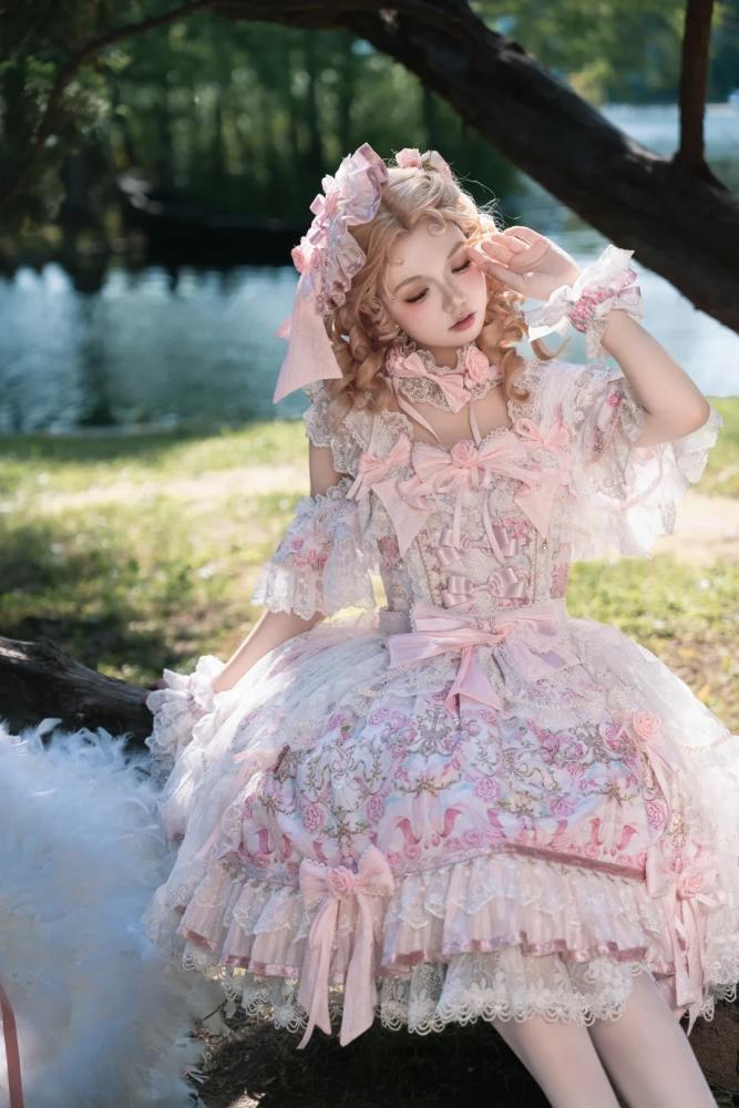 Bramble Rose ~The Roses in the Palace~ Lolita Wristcuffs Choker and Flower Ball