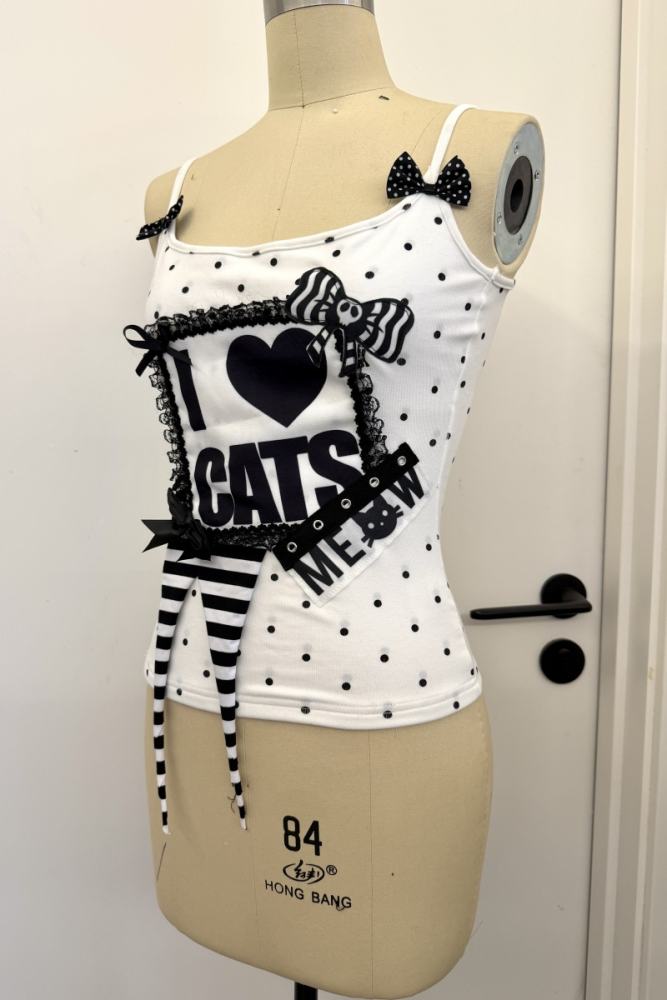 Red Devil Polka Dot Punk Camisole Tank Top 3 Colors