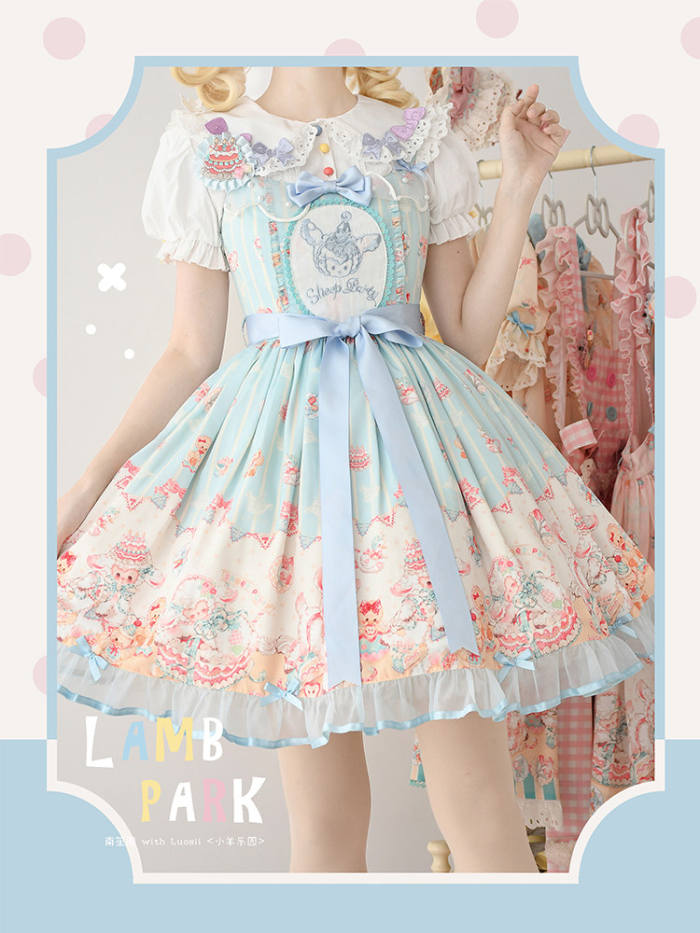 Sheep Party Plus Size Lolita Jumper Dress
