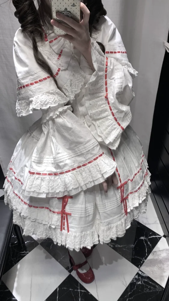 Pray for Snow Fall Cotton Doll Lolita Skirt, Blouse and Cape
