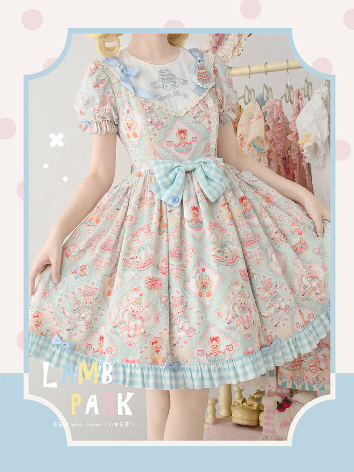 Sheep Party Emboridy Collar Plus Size Lolita Dress