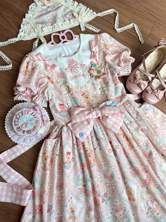 Sheep Party Emboridy Collar Plus Size Lolita Dress
