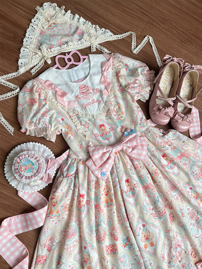 Sheep Party Emboridy Collar Plus Size Lolita Dress