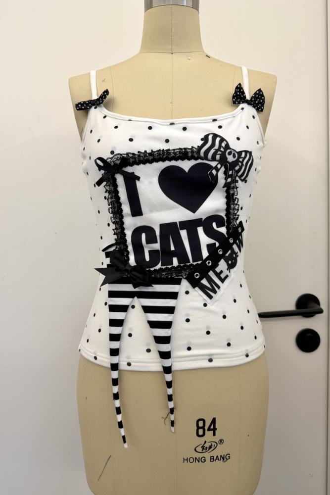 Red Devil Polka Dot Punk Camisole Tank Top 3 Colors